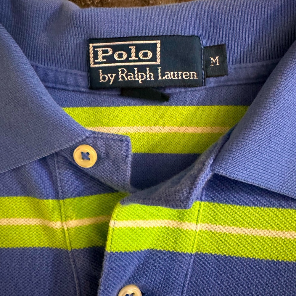 Polo by Ralph Lauren Collared Shirt Blue Green Medium